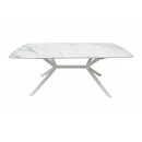 Стол ВВР Джерси Мрамор белый ф/п, белый глянец/белый